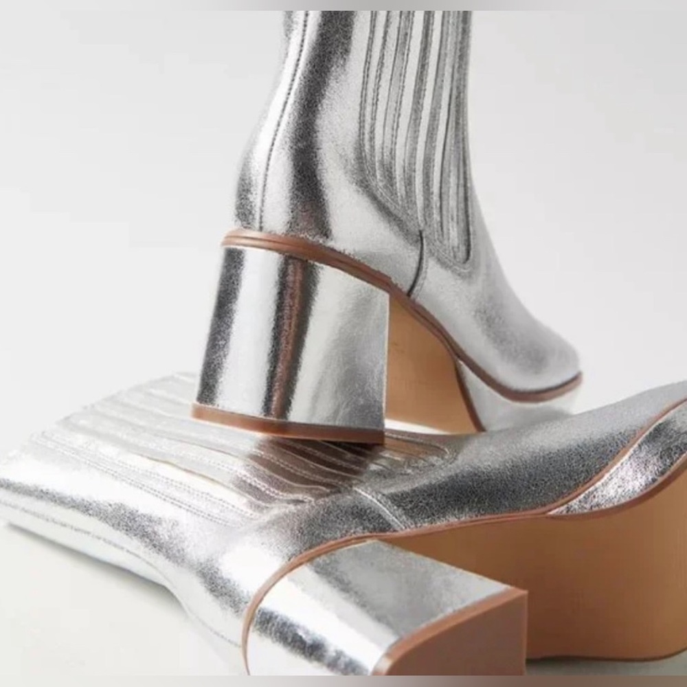 Urban Outfitters Silver Ankle Boots